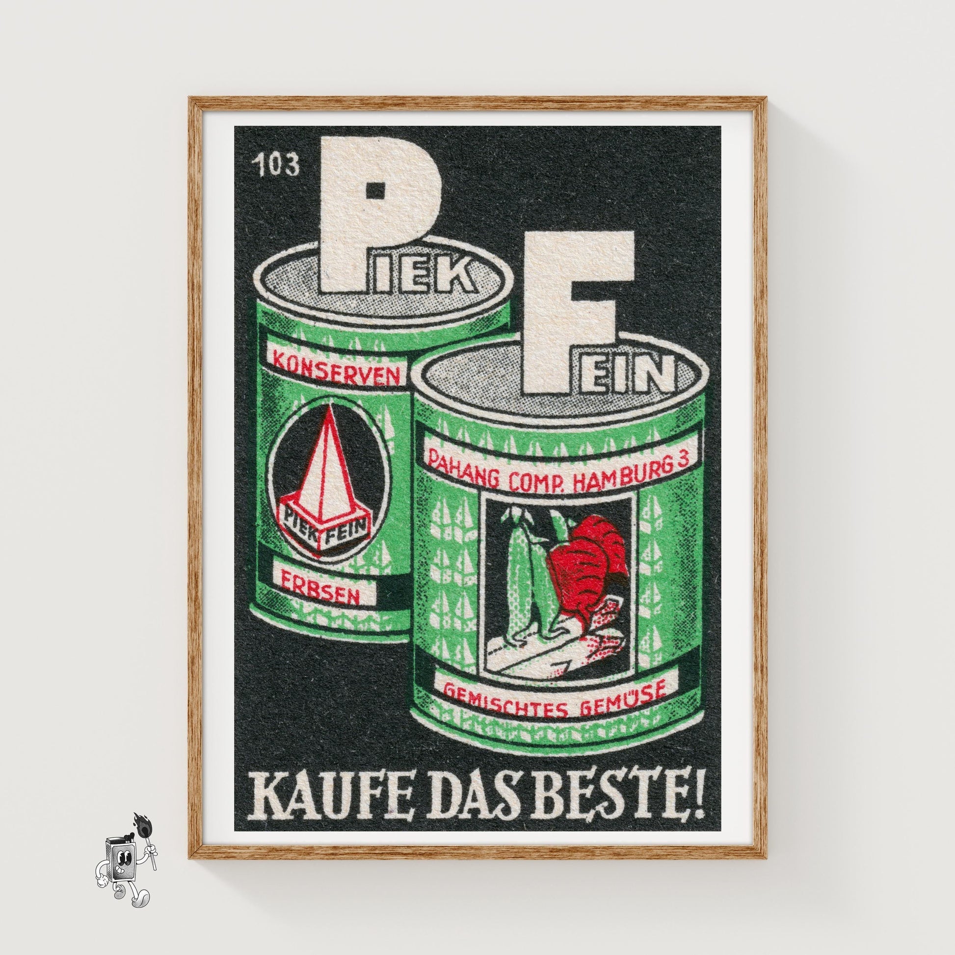 Vegetable Cans - vintage matchbox label print