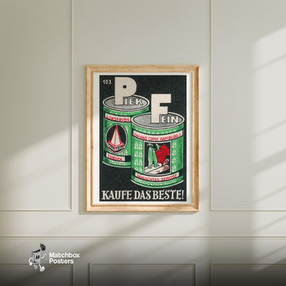 Vegetable Cans - vintage matchbox label print - bedroom mockup