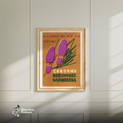 Protect Coastal Environment - vintage matchbox label print - bedroom mockup