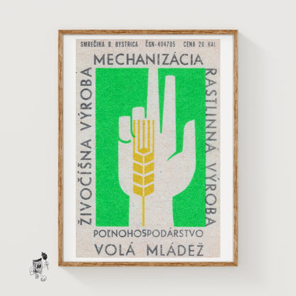 Wheat Stalk - vintage matchbox label print