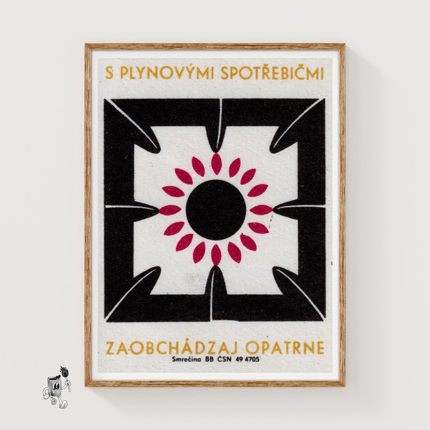 Keep Safe Around Gas - vintage matchbox label print