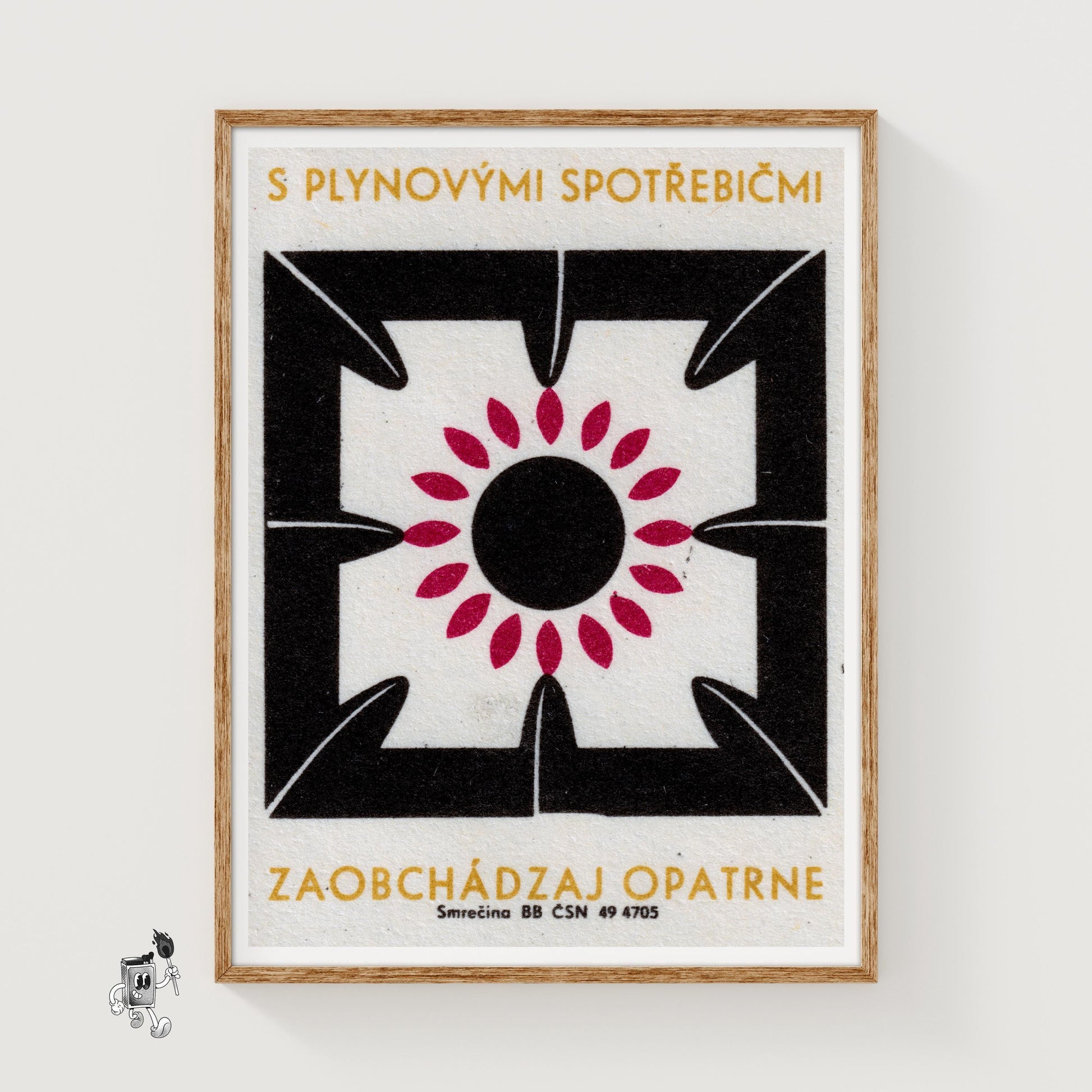 Keep Safe Around Gas - vintage matchbox label print
