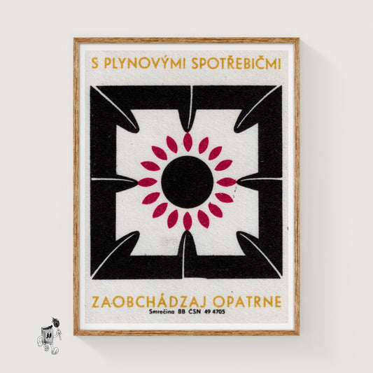 Keep Safe Around Gas - vintage matchbox label print