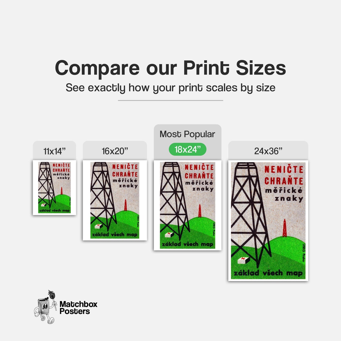 Electricity Pylon - vintage matchbox label print - gallery wall preview
