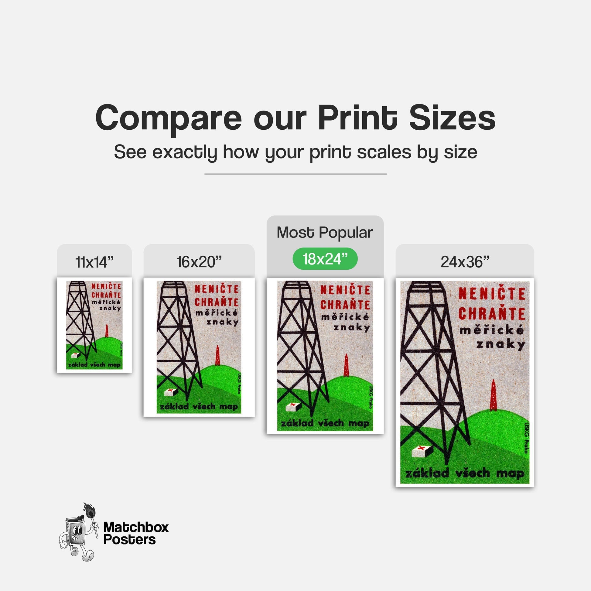 Electricity Pylon - vintage matchbox label print - gallery wall preview
