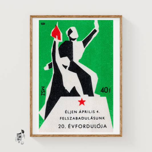 Victory Monument - vintage matchbox label print