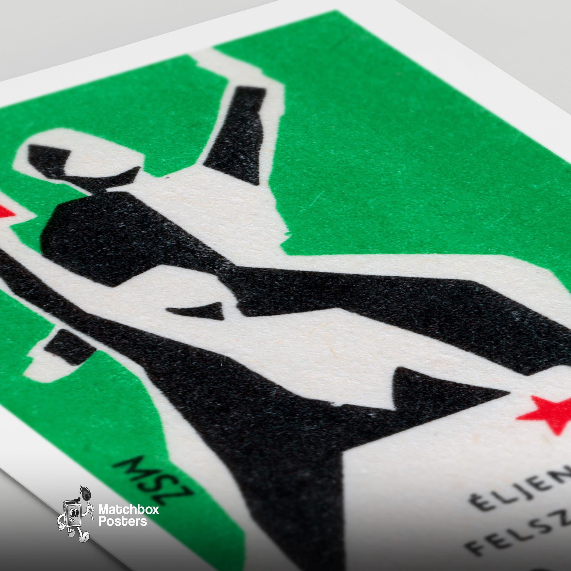 Victory Monument - vintage matchbox label print - close-up detail