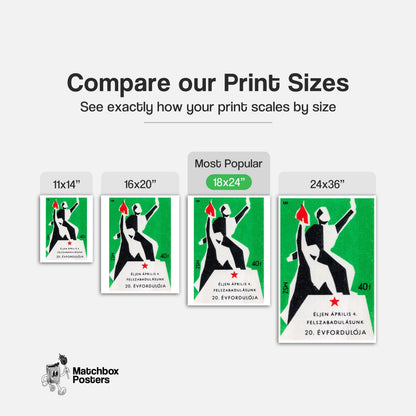 Victory Monument - vintage matchbox label print - gallery wall preview