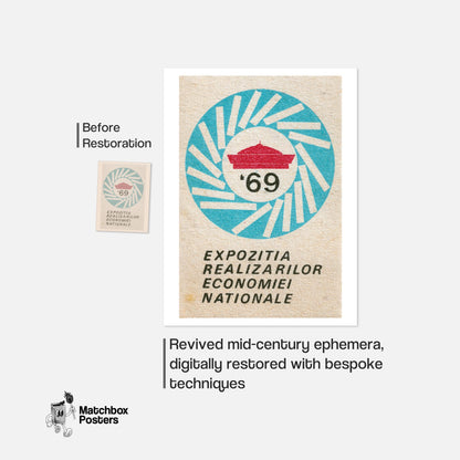 National Economy Showcase - vintage matchbox label print - framed wall art preview