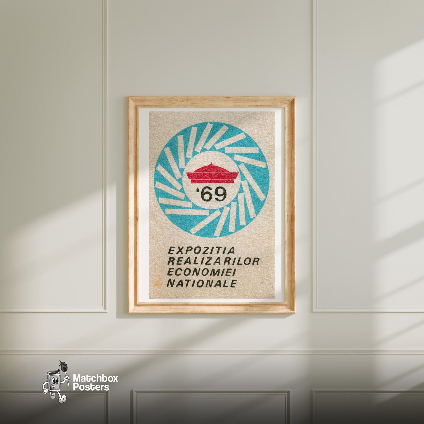 National Economy Showcase - vintage matchbox label print - bedroom mockup
