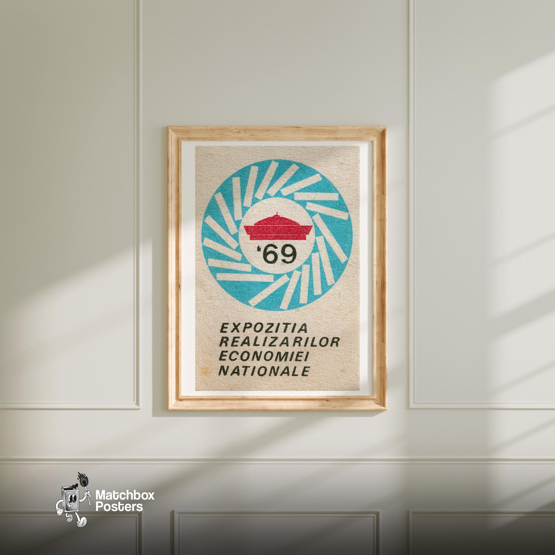 National Economy Showcase - vintage matchbox label print - bedroom mockup