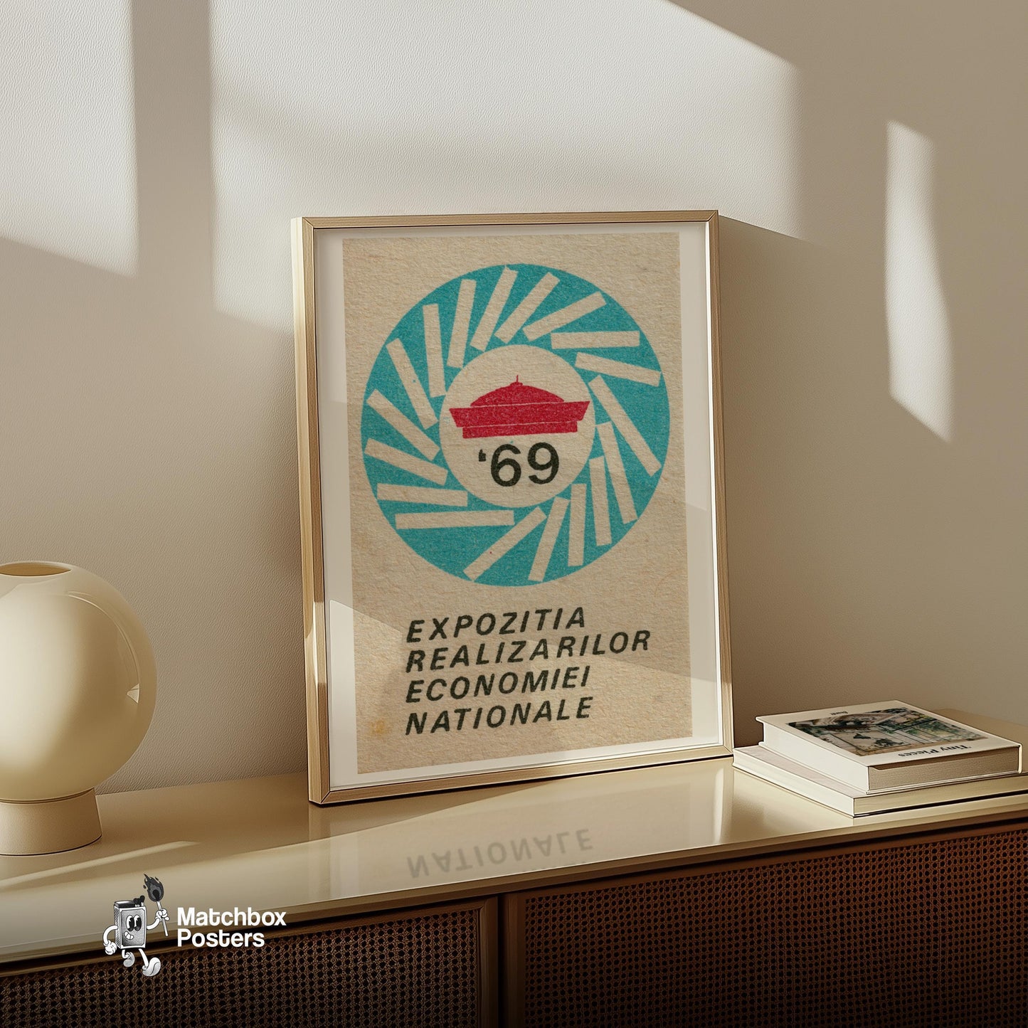 National Economy Showcase - vintage matchbox label print - size comparison