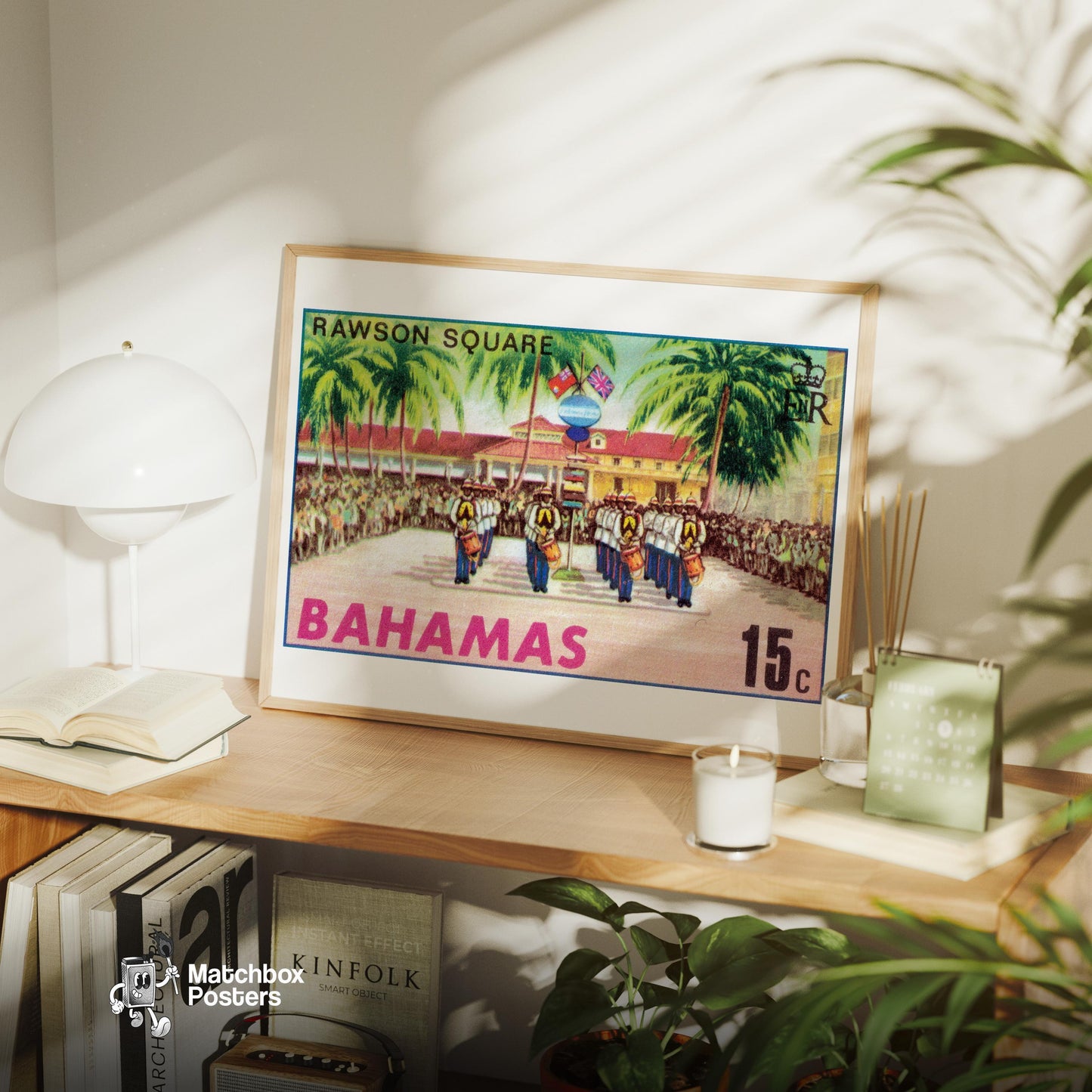 Marching Band Bahamas - vintage matchbox label print - office wall