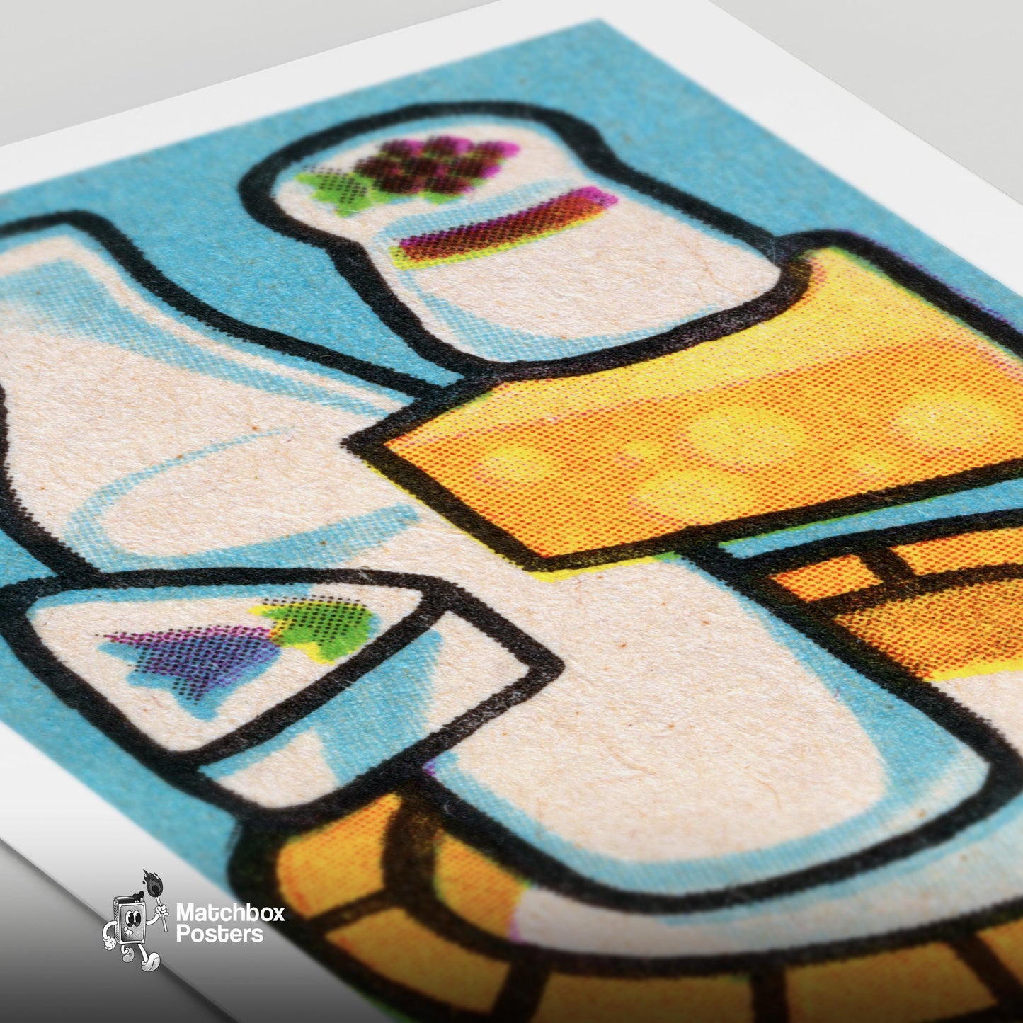 Milk and Cheese - vintage matchbox label print - close-up detail