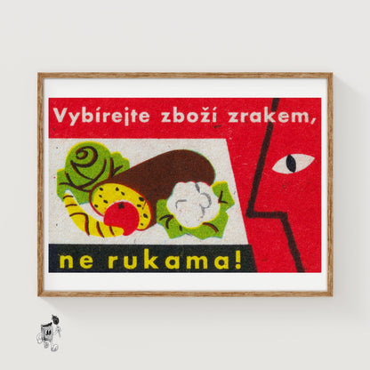 Vegetables - vintage matchbox label print