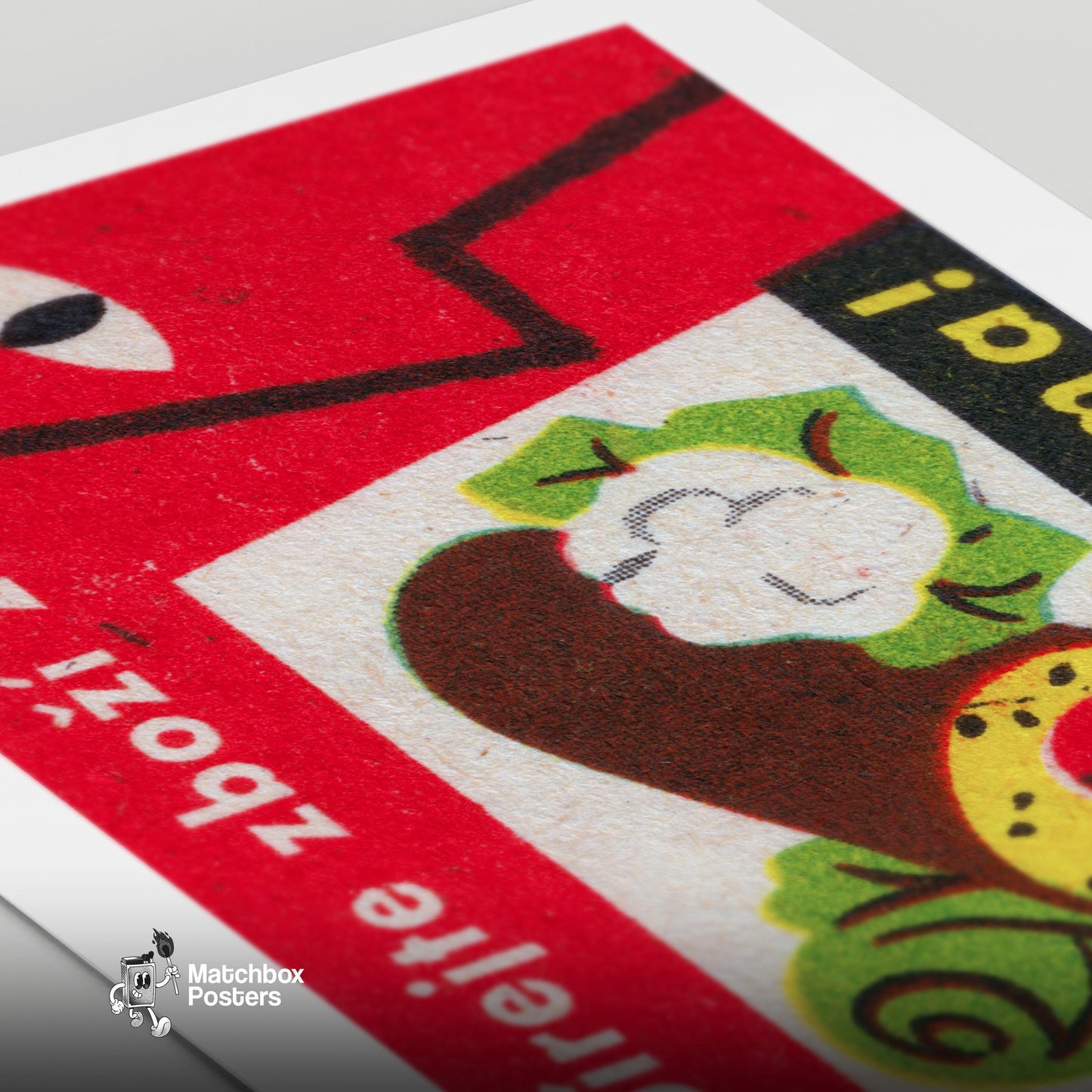 Vegetables - vintage matchbox label print - close-up detail