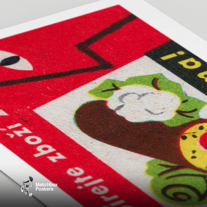 Vegetables - vintage matchbox label print - close-up detail
