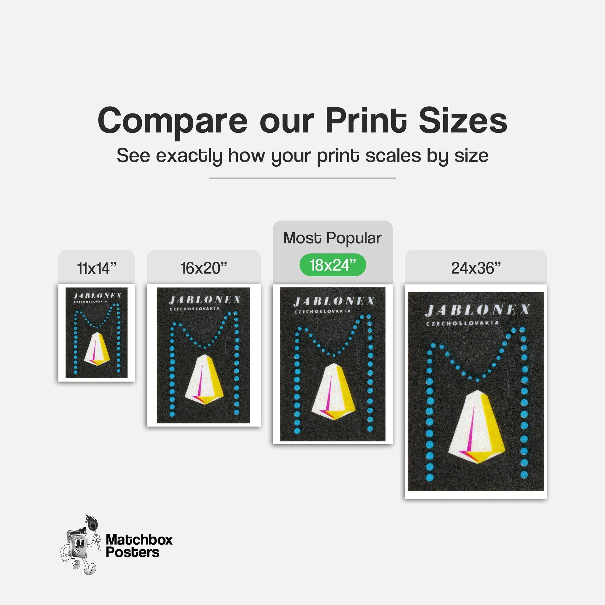 Geometric Shapes - vintage matchbox label print - gallery wall preview