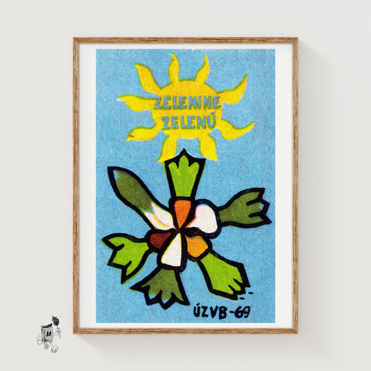 Organic Vegetables - vintage matchbox label print