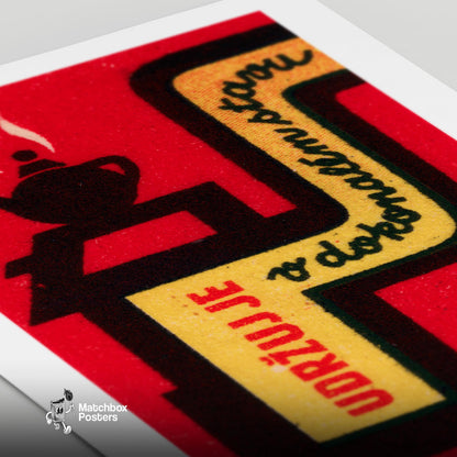 Boiling Kettle - vintage matchbox label print - close-up detail