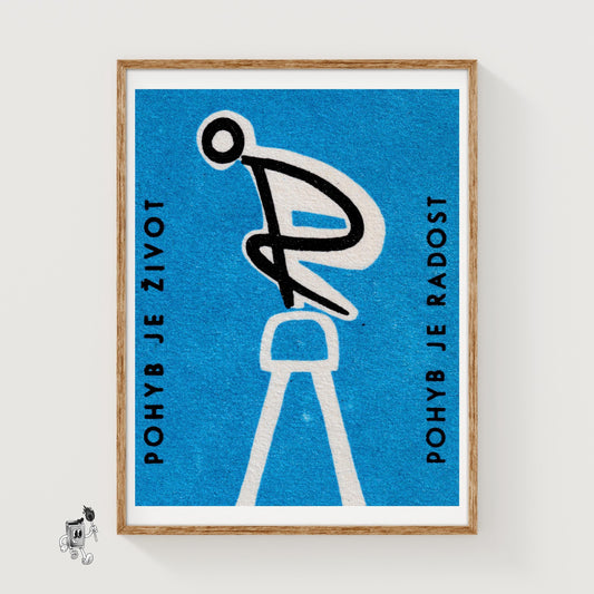 Gymnastics for Health - vintage matchbox label print
