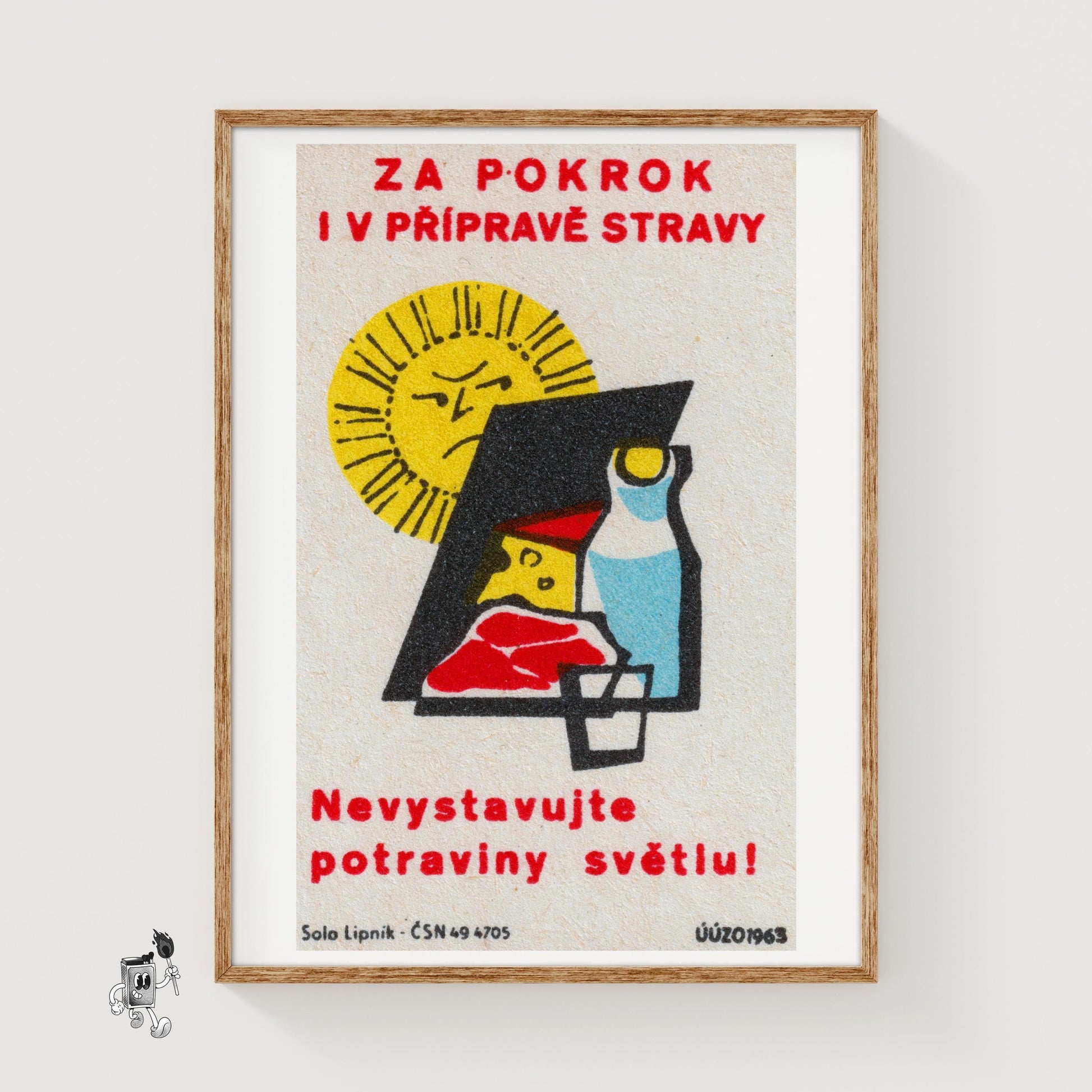 Keep Food out of Sun - vintage matchbox label print