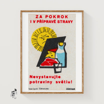 Keep Food out of Sun - vintage matchbox label print