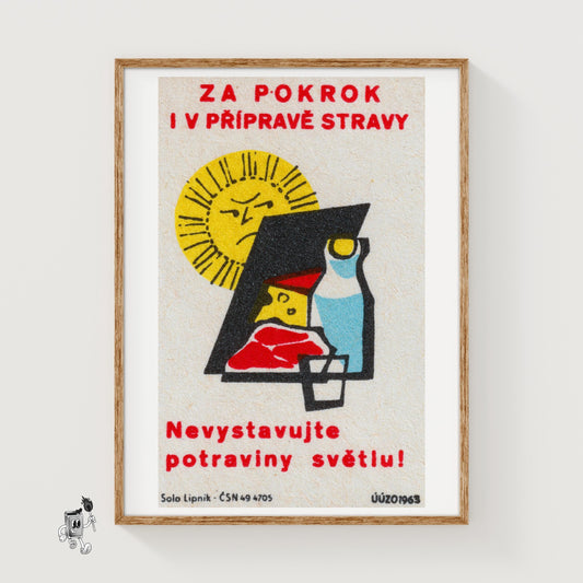 Keep Food out of Sun - vintage matchbox label print