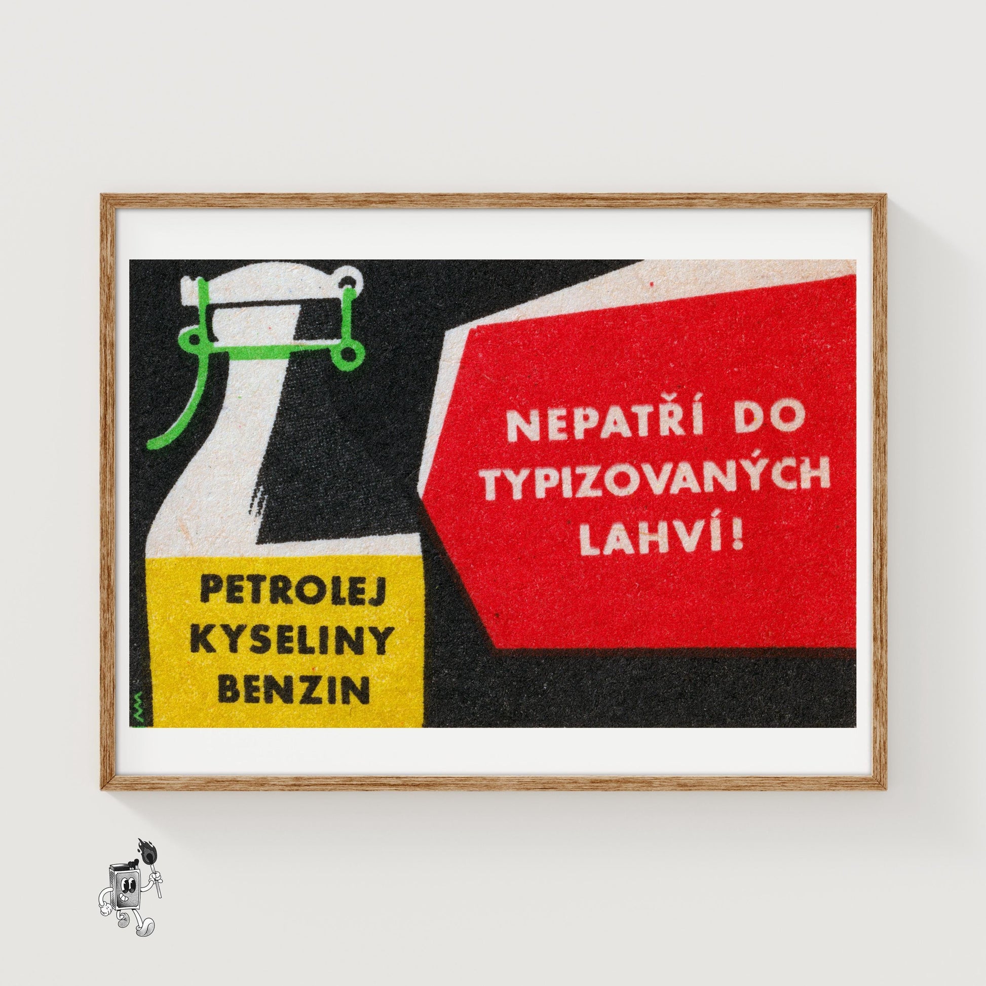 Petrol in Bottle - vintage matchbox label print