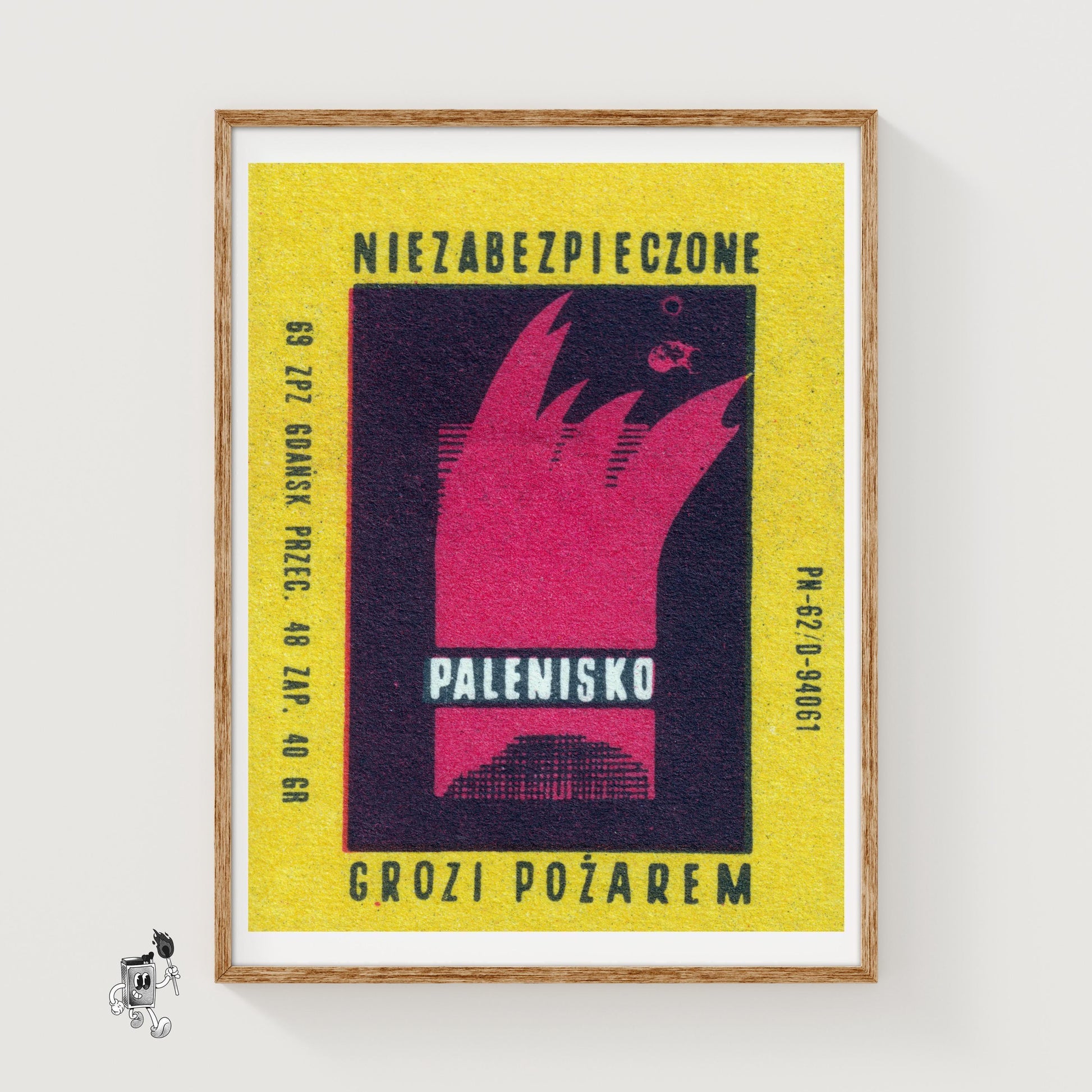 Beware of Fire Danger - vintage matchbox label print