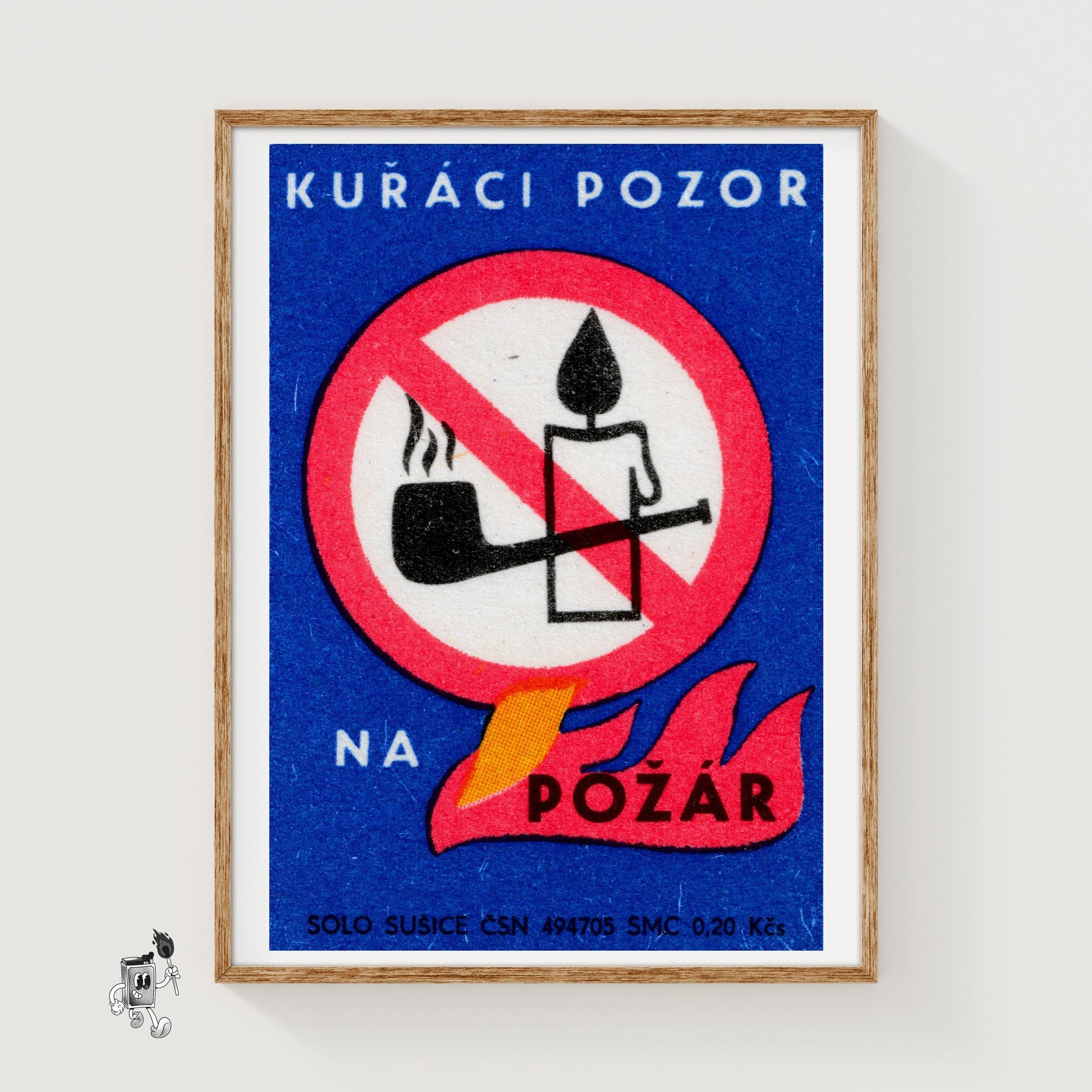 No Pipes or Candles - vintage matchbox label print