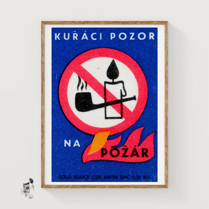 No Pipes or Candles - vintage matchbox label print