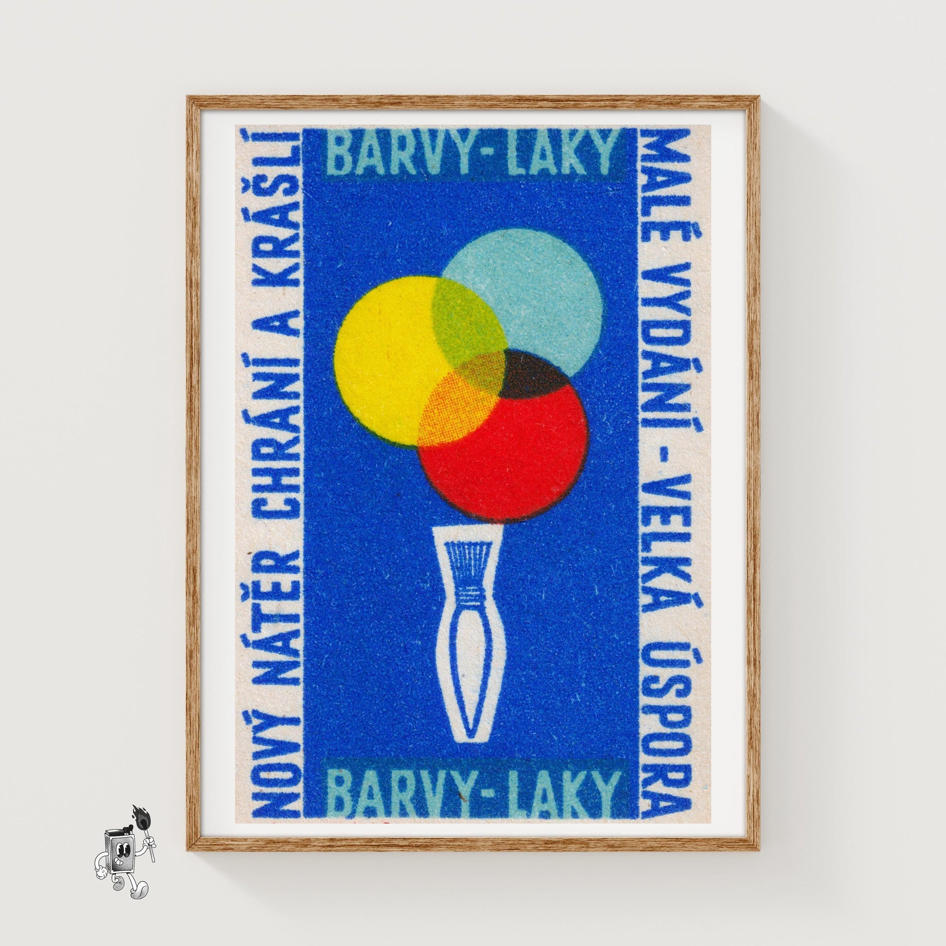 Paintbrush - vintage matchbox label print