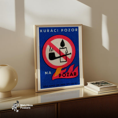 No Pipes or Candles - vintage matchbox label print - size comparison