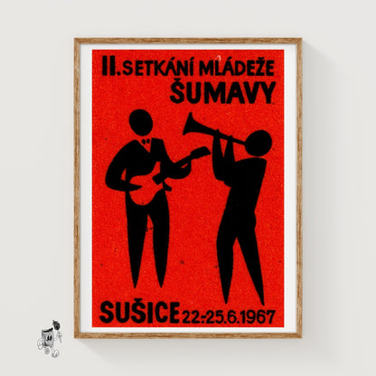Musicians - vintage matchbox label print
