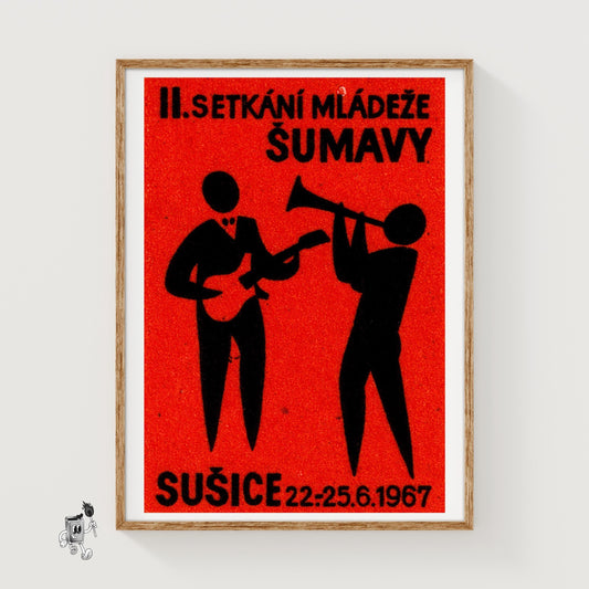Musicians - vintage matchbox label print