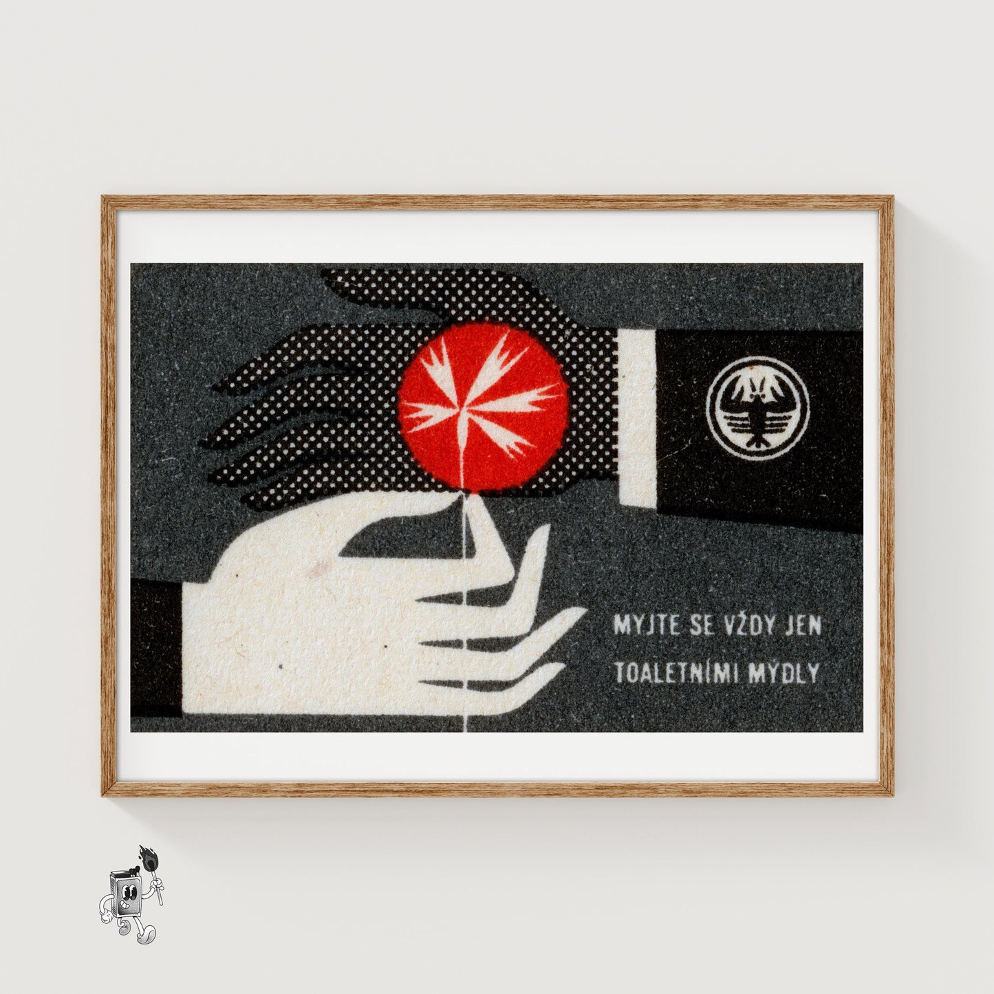 Two Hands - vintage matchbox label print