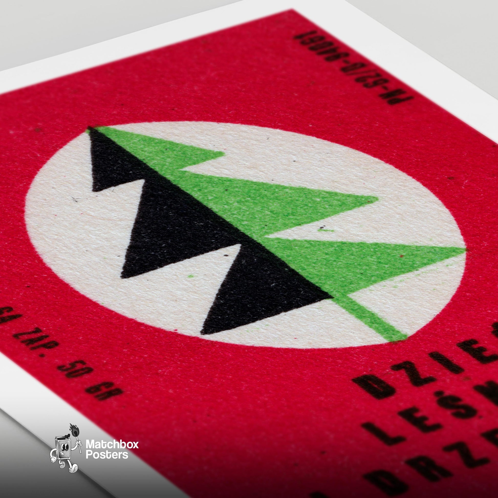 Geometric Shapes - vintage matchbox label print - close-up detail