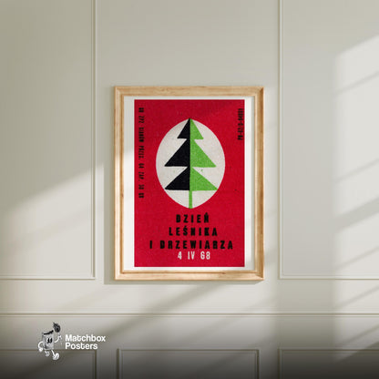 Geometric Shapes - vintage matchbox label print - bedroom mockup