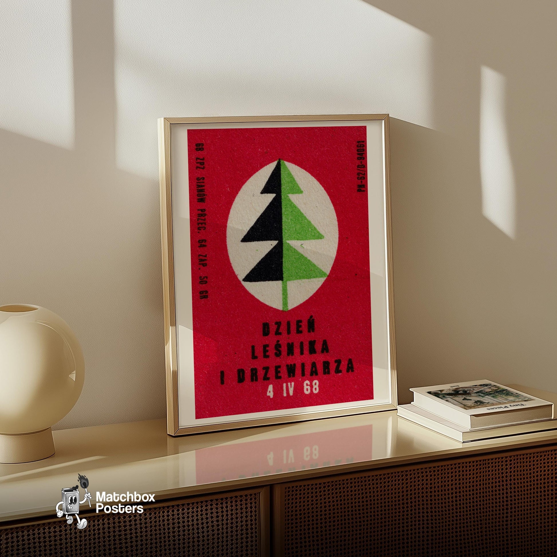 Geometric Shapes - vintage matchbox label print - size comparison