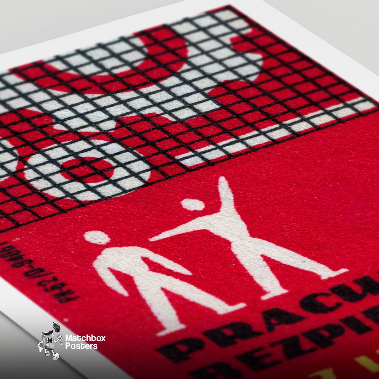Industrial Worker - vintage matchbox label print - close-up detail