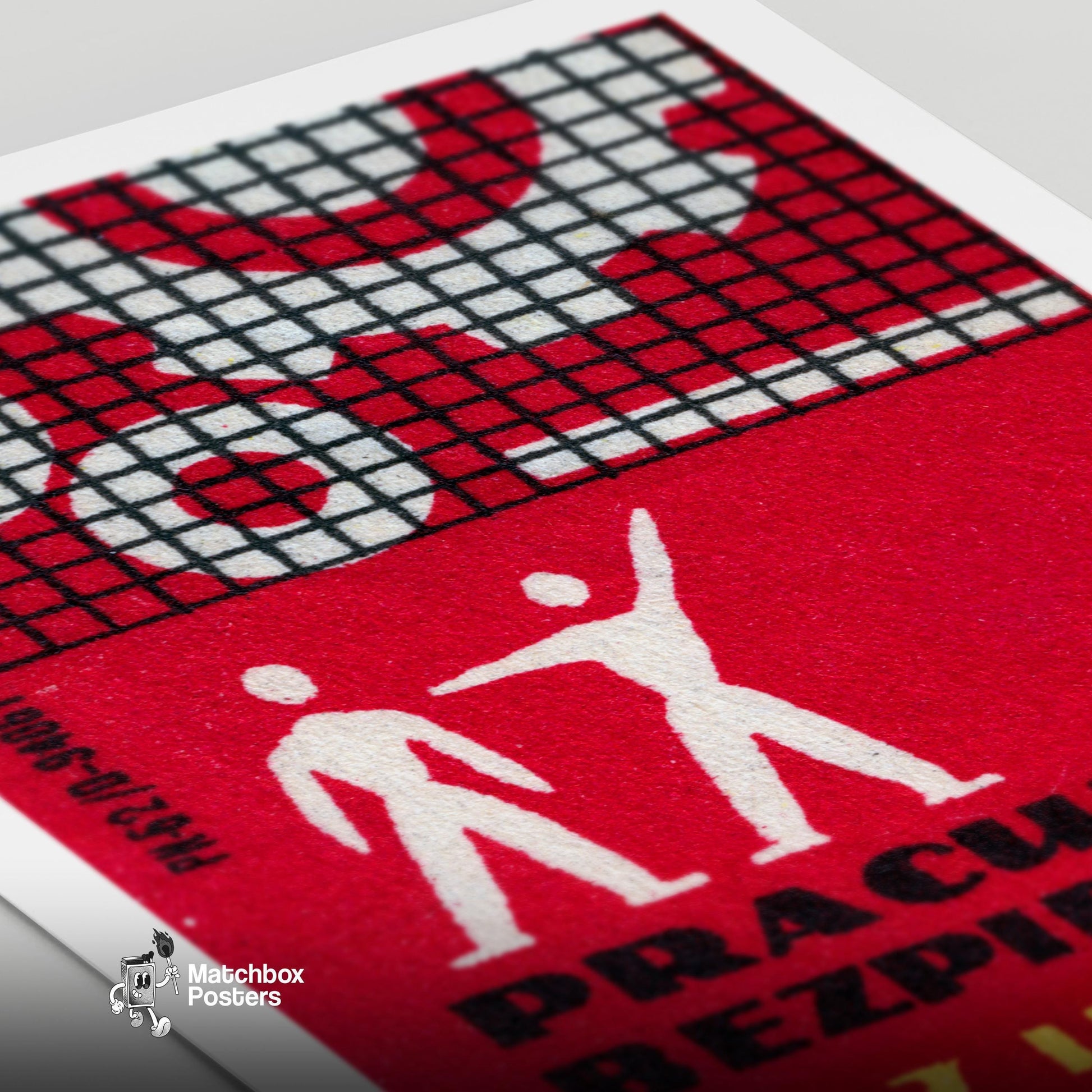 Industrial Worker - vintage matchbox label print - close-up detail