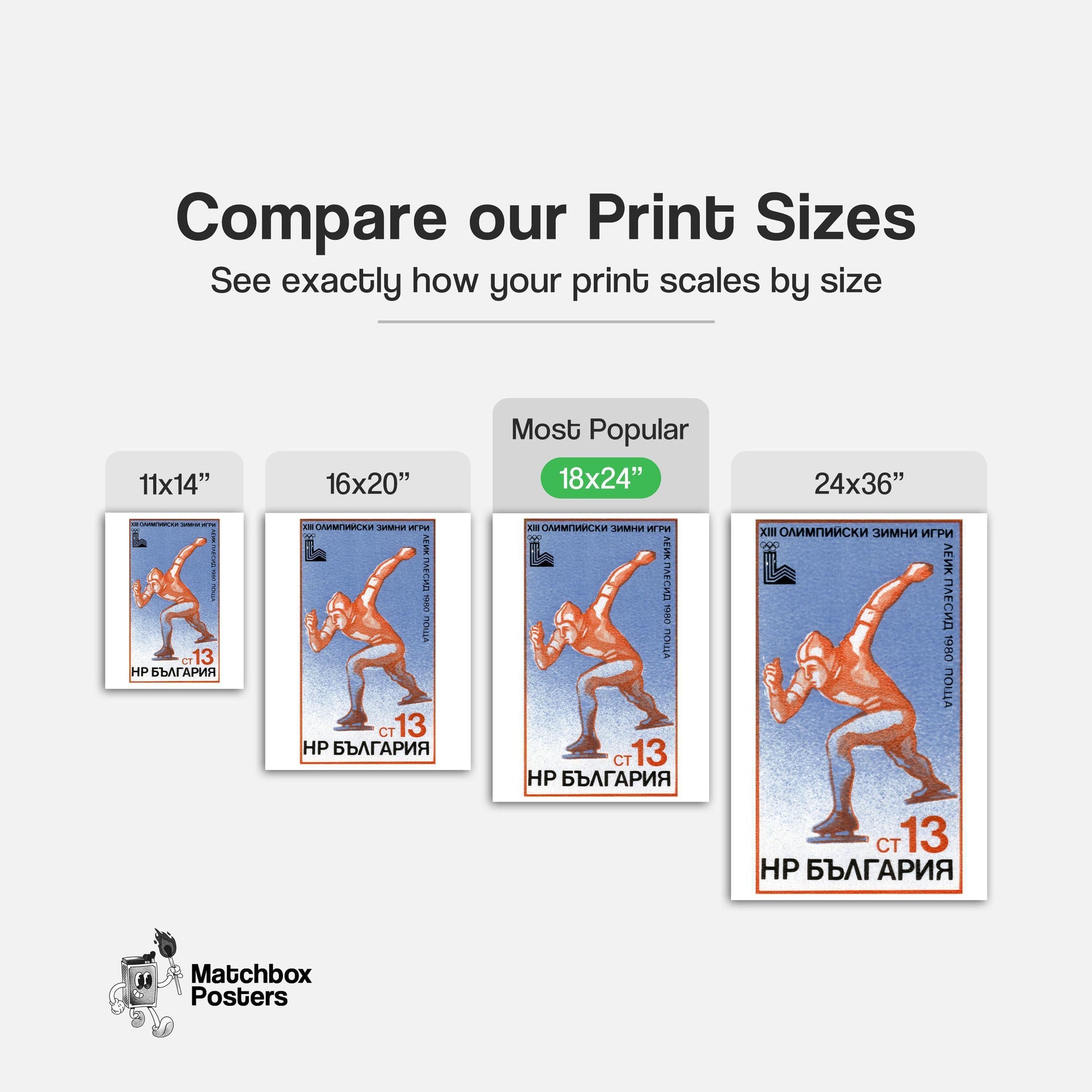 Ice Skater - vintage matchbox label print - gallery wall preview
