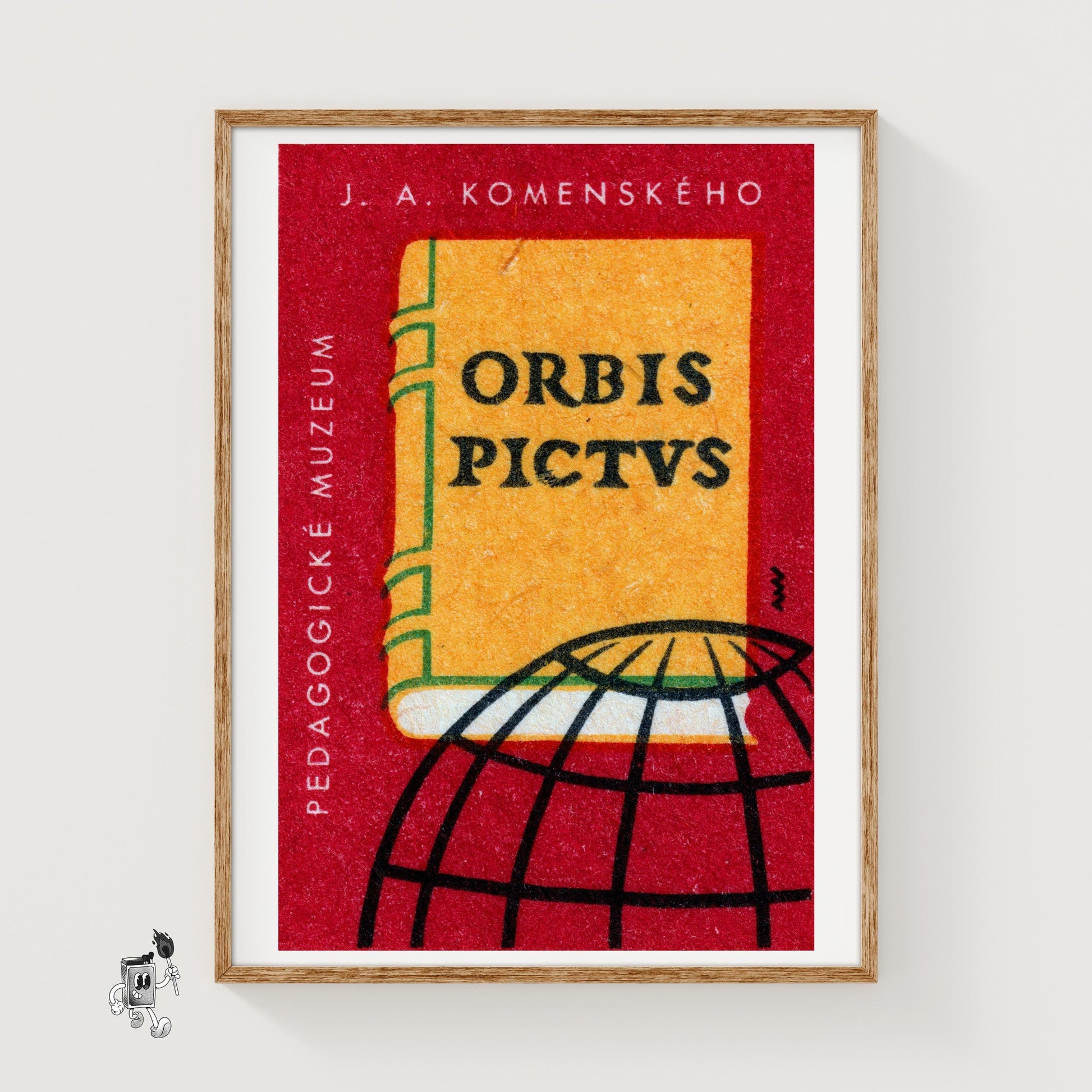 Pedagogicke Museum - vintage matchbox label print