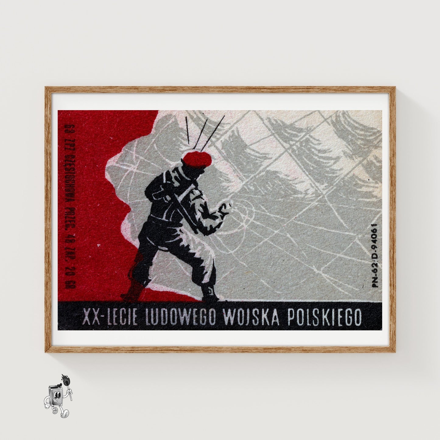 Paratrooper - vintage matchbox label print