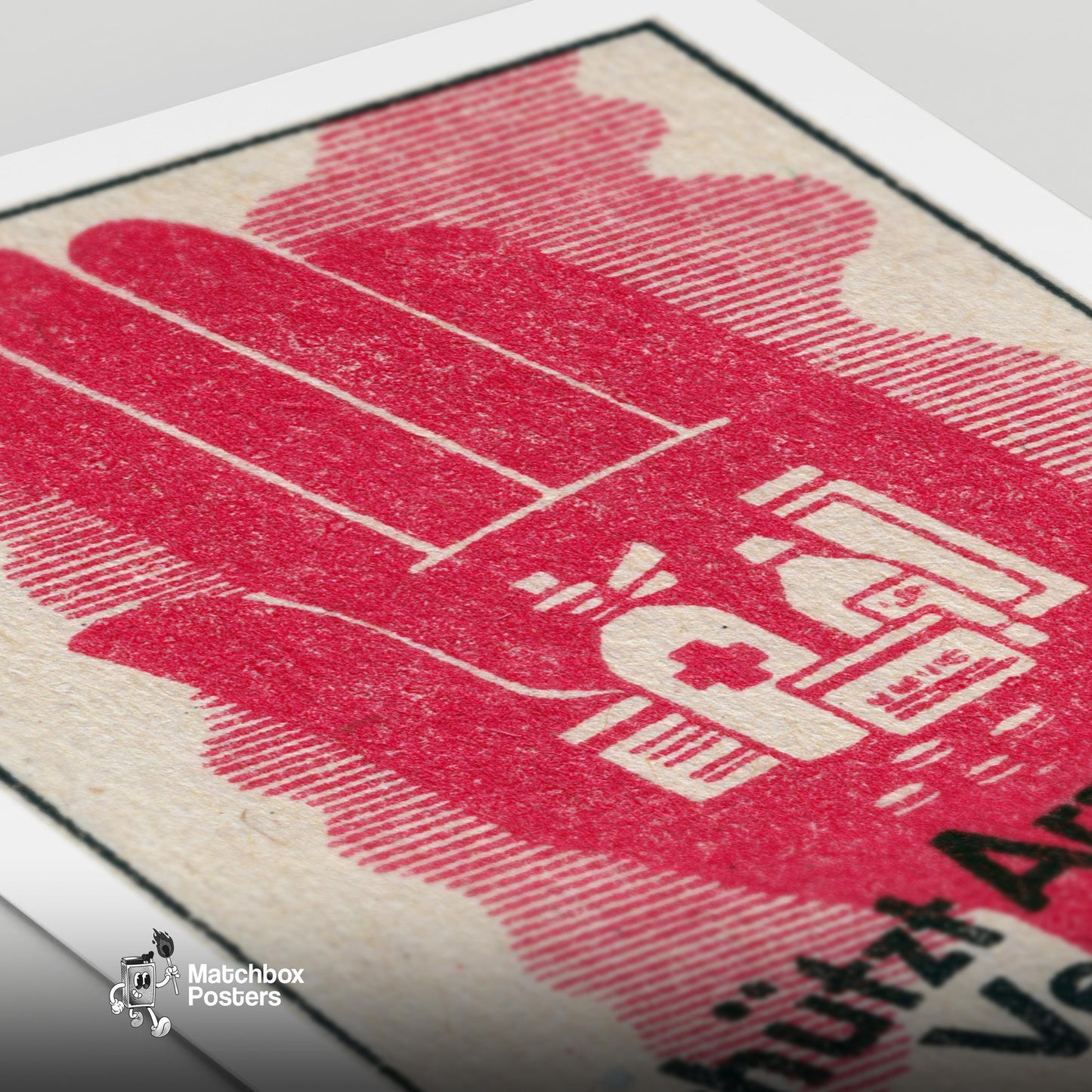 Don't Let Medicine Spoil - vintage matchbox label print - close-up detail