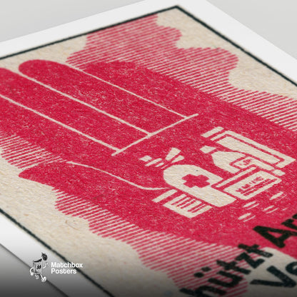 Don't Let Medicine Spoil - vintage matchbox label print - close-up detail