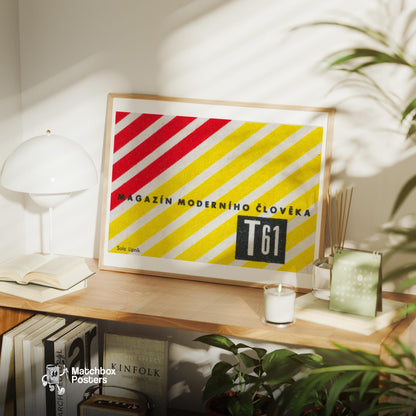 Modern Man Magazine - vintage matchbox label print - office wall