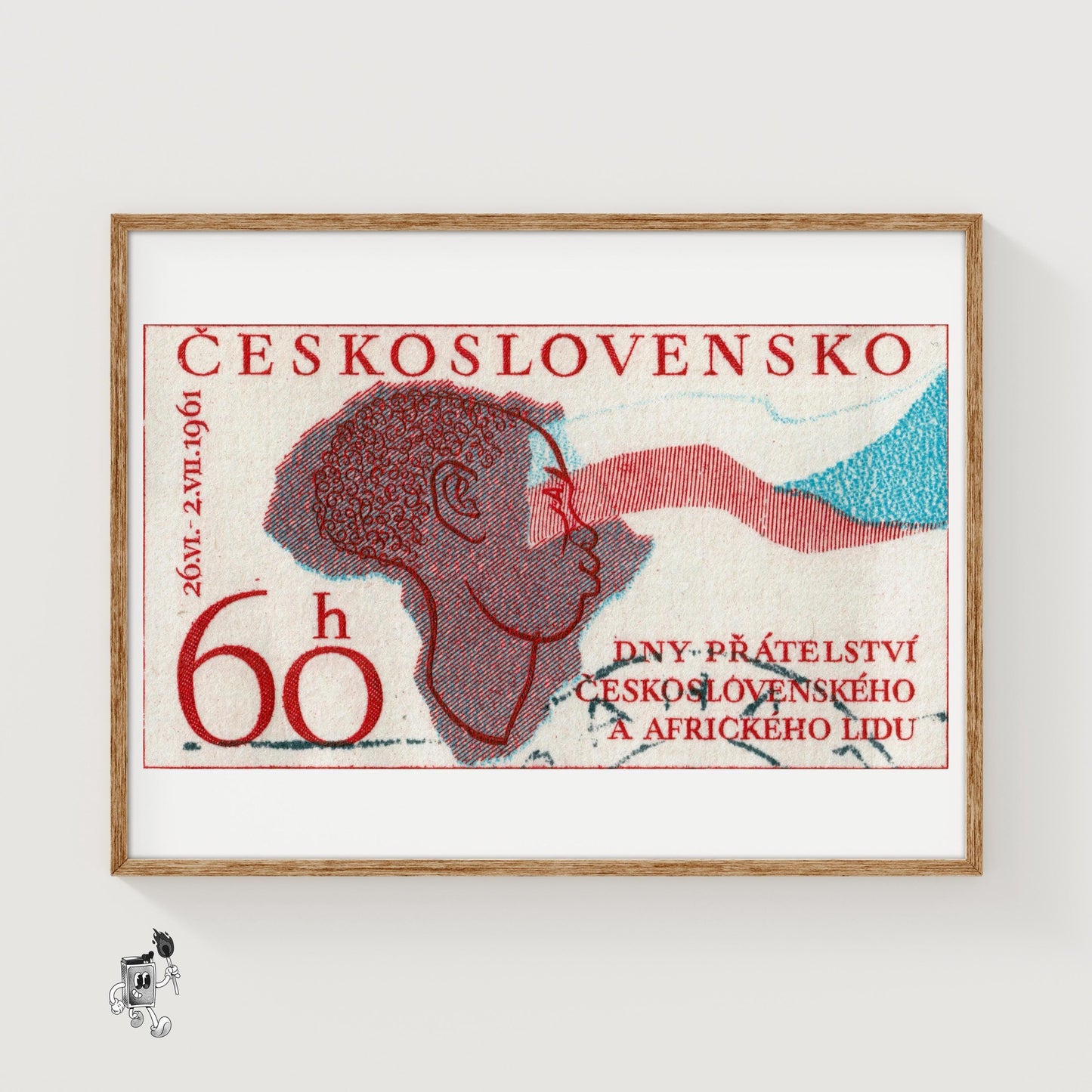 Czech International Aid - vintage matchbox label print