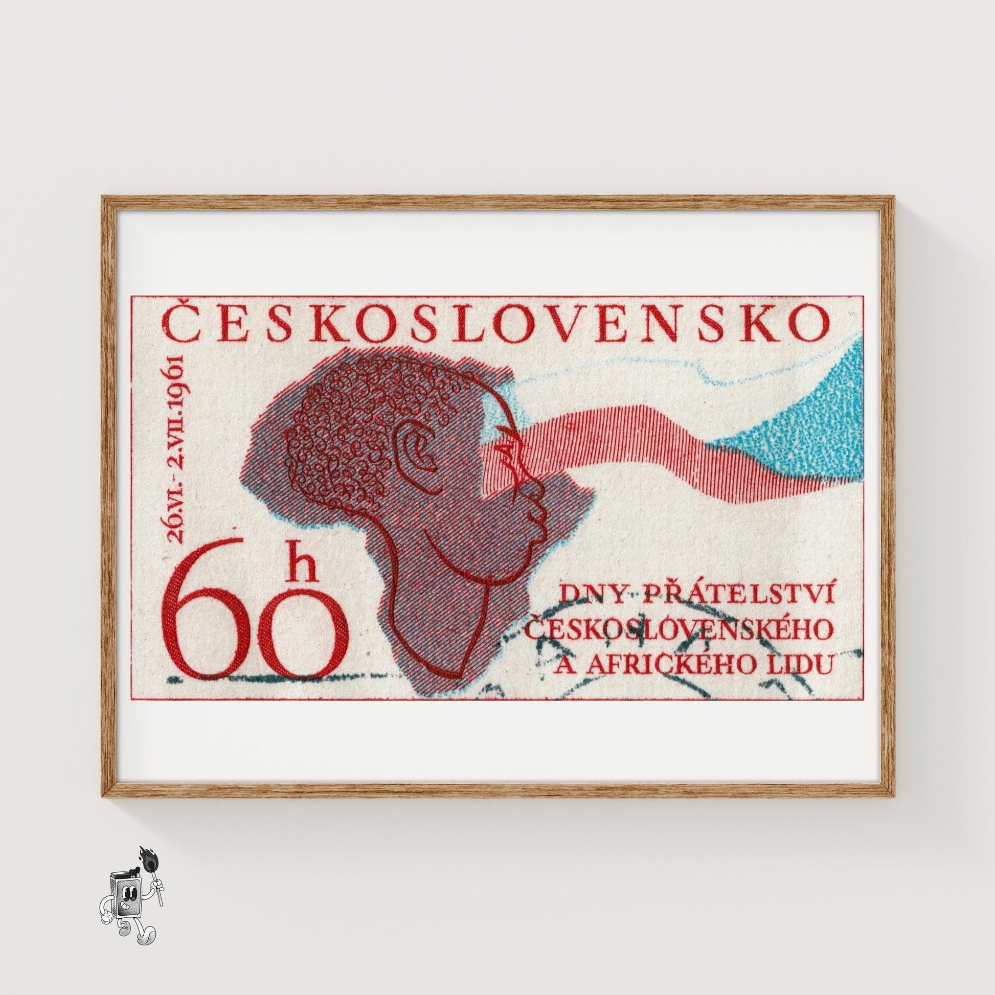 Czech International Aid - vintage matchbox label print